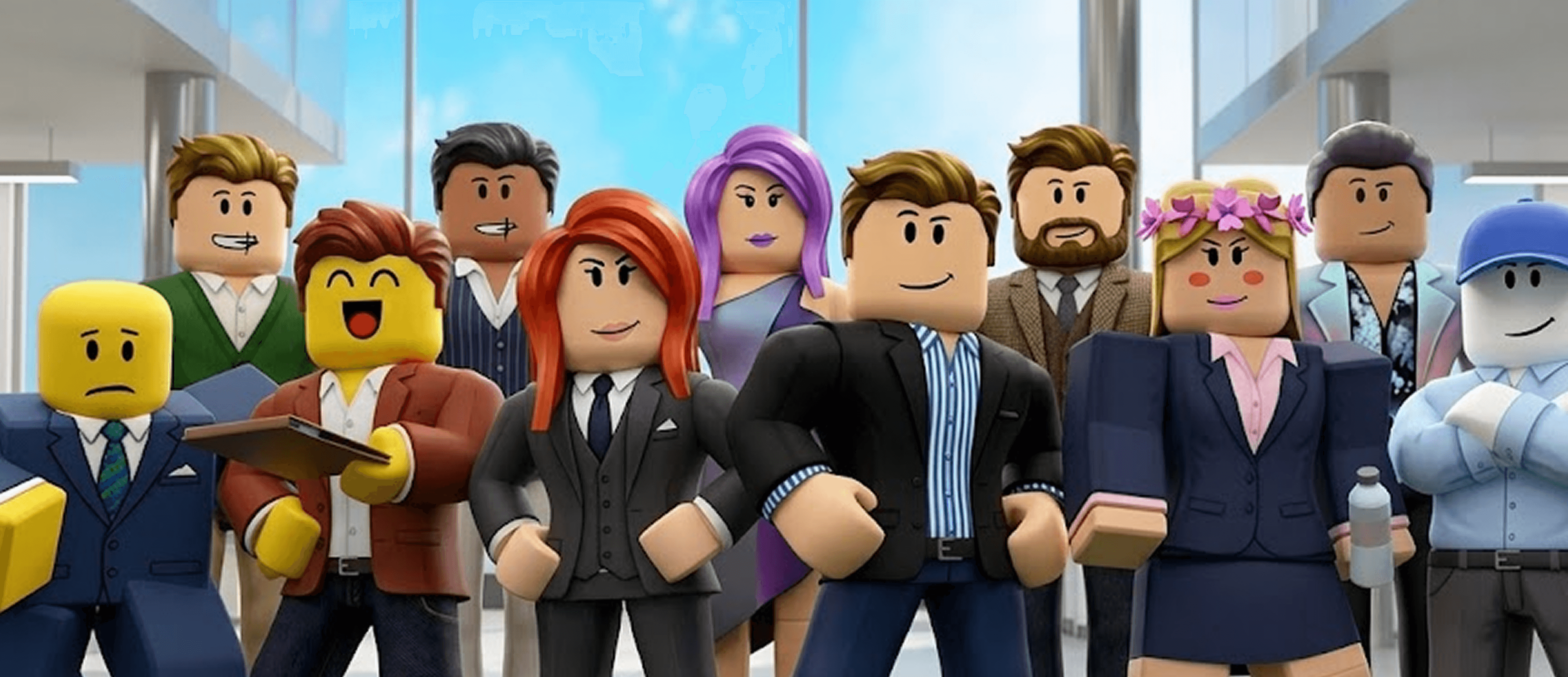 The Pixelotech team as playful 3D figures in a modern office